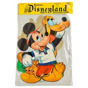 Disneyland Party Decoration Mickey Pluto Goofy Dennison Vintage Die NOS Sealed